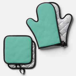 FARBBISCAY GREEN OFENHANDSCHUH & Topflappen-Set