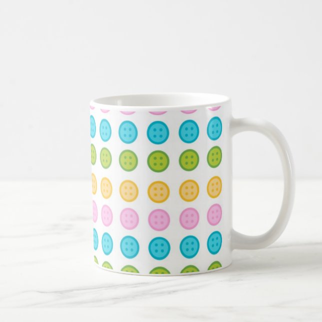 Farbblaue gelbe Tastenmuster Accessoires trendy Kaffeetasse (Rechts)