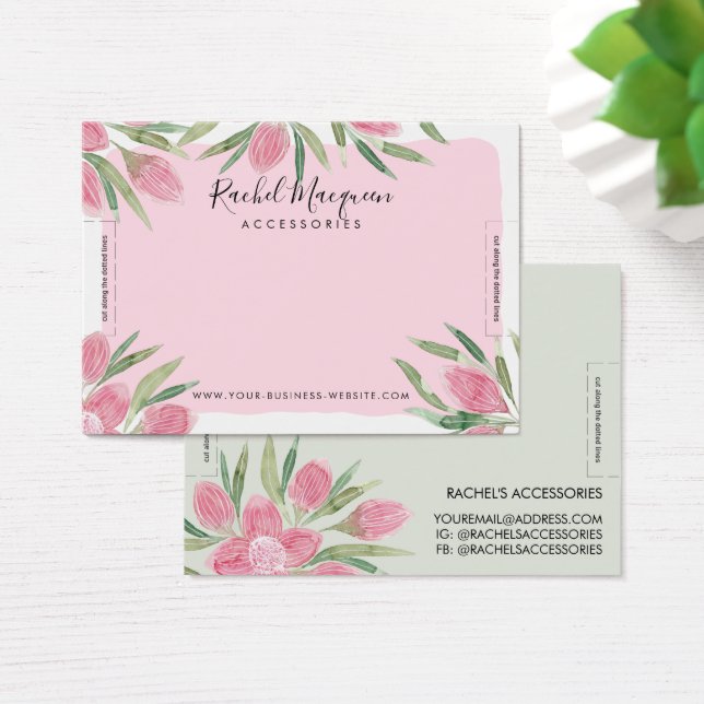 Farbblendendes Blumenarmband mit rosa Wasserfarbe (Schreibtisch)