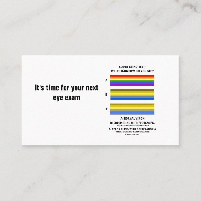 Farbblinder Test: Welchen Regenbogen sehen Sie? Terminkarte (Vorderseite)