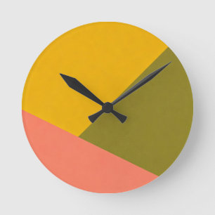 Farbblock asymmetrische geometrische Komposition Runde Wanduhr