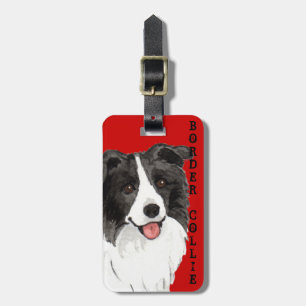 Farbblock Border Collie Gepäckanhänger