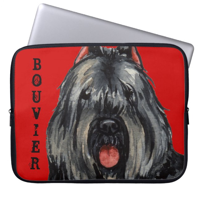 Farbblock Bouvier Laptopschutzhülle (Vorderseite)