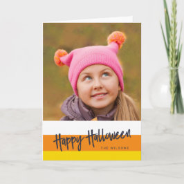 Farbblock Candy Corn Happy Halloween Foto Karte