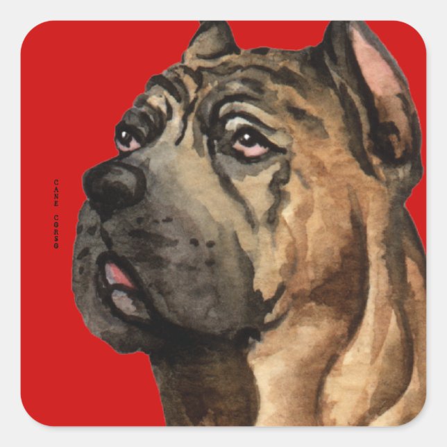 Farbblock Cane Corso Quadratischer Aufkleber (Vorderseite)