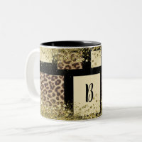Farbblock Cream Ivory Black & Leopard Cheetah