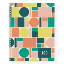 Farbblock Gemustertes Personalisiertes Notebook