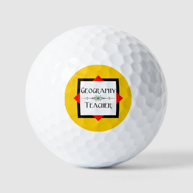 Farbblock Geografischer Lehrer Golfball (Vorderseite)