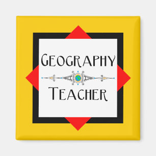 Farbblock Geografischer Lehrer Magnet