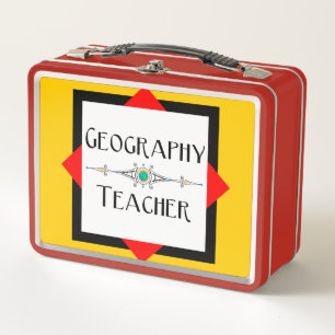 Farbblock Geografischer Lehrer Metall Brotdose