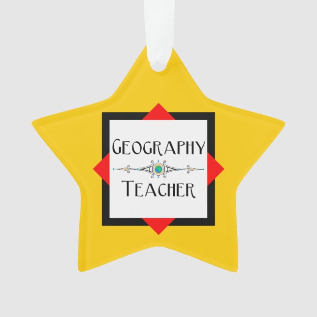 Farbblock Geografischer Lehrer Ornament (Vorderseite)