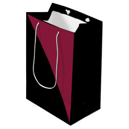 Farbblock-Geschenktasche (schwarz & Berry rot) Mittlere Geschenktüte