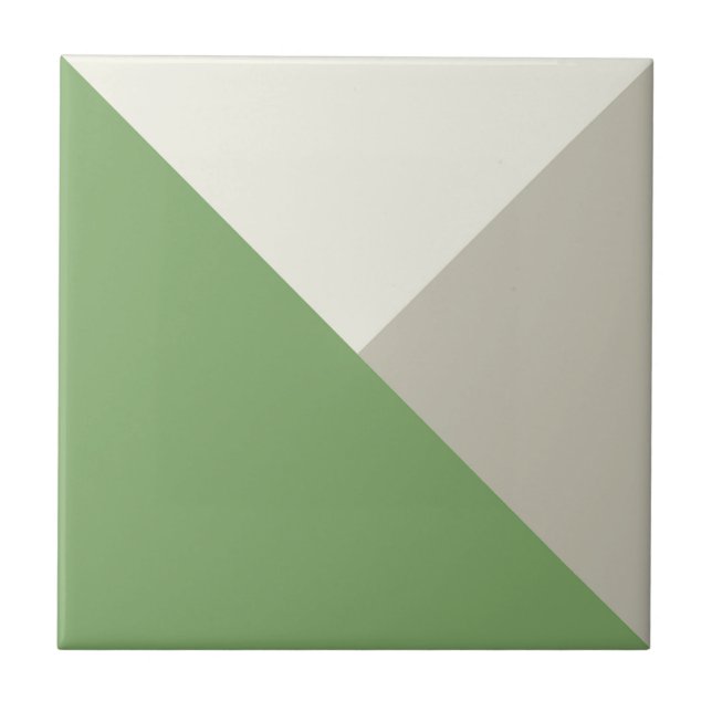 Farbblock Grün Beige Fliese (Vorderseite)