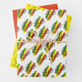 Farbblock Happy Birthday Occasion Geschenkpapier Set