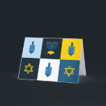 Farbblock hebrew hanukkah feiertagskarte<br><div class="desc">"colorblock hebrew hanukkah ", "hanukkah menorah", "glückliche hanukkah", kanuka, kanukah, hannukah, Hanukkah, "Stern der David", "dreidel champion", "hässlich hanukkah"</div>