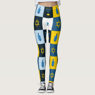 Farbblock hebrew hanukkah leggings