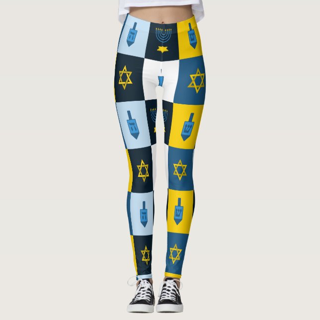 Farbblock hebrew hanukkah leggings (Vorderseite)