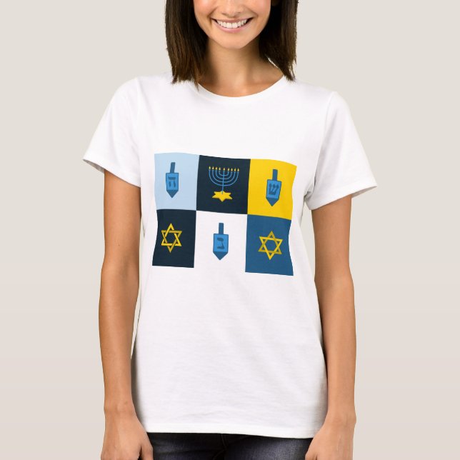 Farbblock hebrew hanukkah T-Shirt (Vorderseite)
