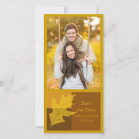 Farbblock Herbstleaf Hochzeitssache Datum speicher