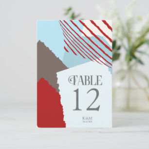 Farbblock Hochzeiten Tischnummern Winter ID740