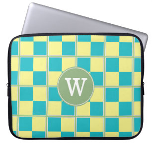 Farbblock Individuelles Monogramm-Notebook Laptopschutzhülle