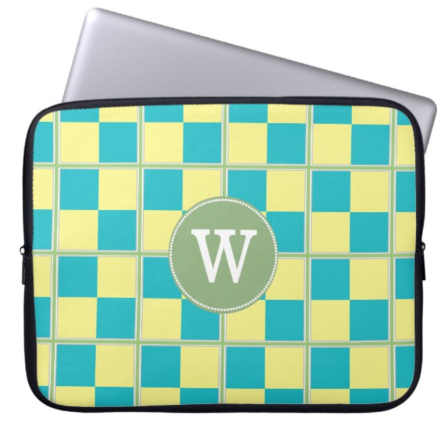 Farbblock Individuelles Monogramm-Notebook Laptopschutzhülle (Vorderseite)