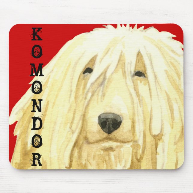 Farbblock Komondor Mousepad (Vorne)