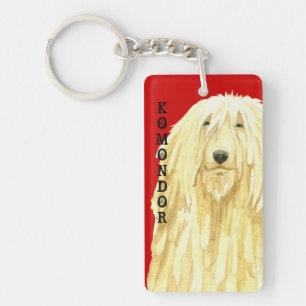 Farbblock Komondor Schlüsselanhänger