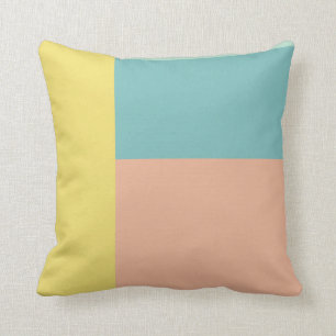Farbblock-Kunst im Retro Strand-Pastellfarbnamen Kissen