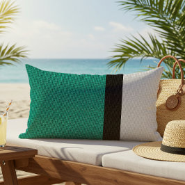 Farbblock-Linen sehen Aquamarin schwarz-grau im Fr Kissen Für Draußen