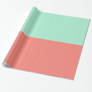 Farbblock Minze und Korallen Geschenkpapier
