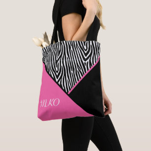 Farbblock mit Zebra Print Tasche