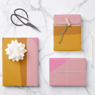 Farbblock Moderne geometrische Kunst in rot-grün  Geschenkpapier Set