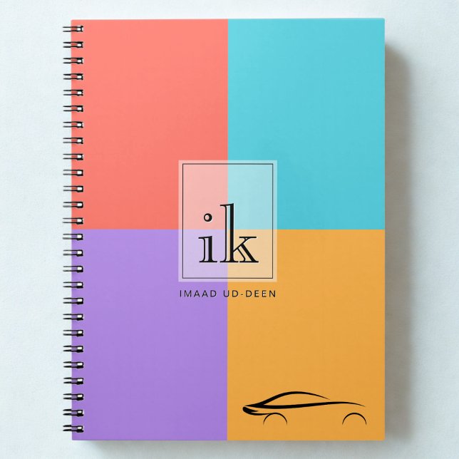 Farbblock Monogram-Notebook mit Art-Line-Funktion Notizblock (Von Creator hochgeladen)