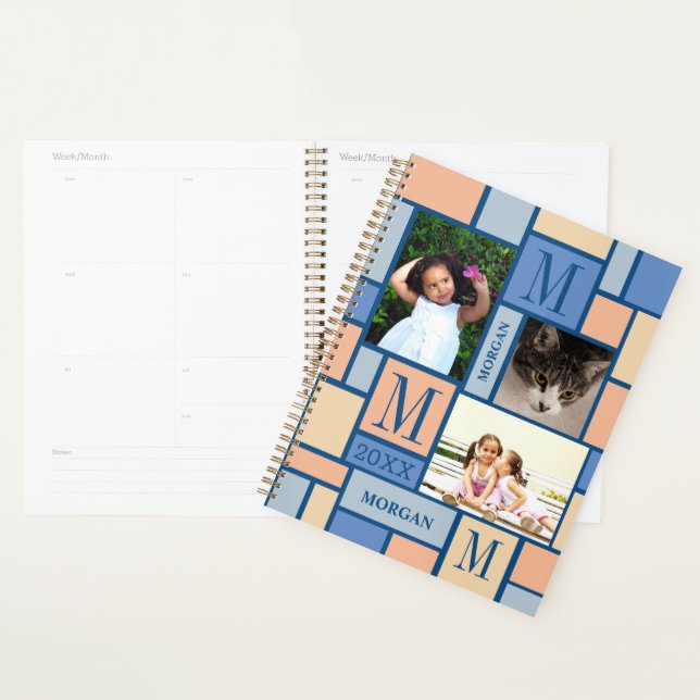 Farbblock Peach Blue 6 Foto Chic School Planer (Anzeige)