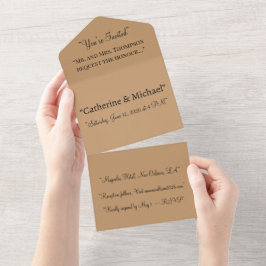 Farbblock Peach Tan | Soft Wedding Design All In One Einladung