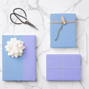 Farbblock Periwinkle Pastellblau Einfarbig Geschenkpapier Set