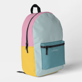 Farbblock Personalisiert mit Name Bedruckter Rucksack