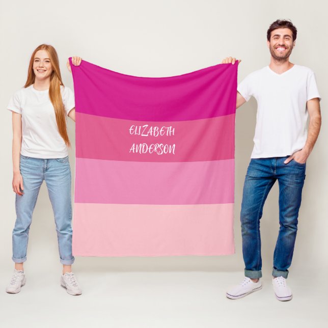 Farbblock Pink Horizontaler Streifen Fleecedecke (Beispiel)