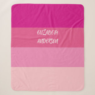 Farbblock Pink Horizontaler Streifen Sherpadecke