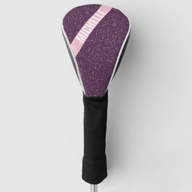 Farbblock Pink pinkfarben-Glitzer Golf Headcover (Vorderseite)