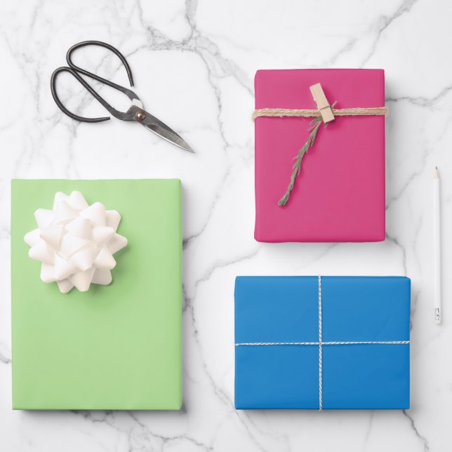Farbblock Retro 90er Geschenkpapier Set (Vorderseite)