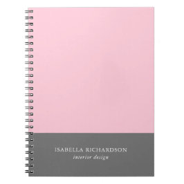 Farbblock rosa und grau elegant notizblock