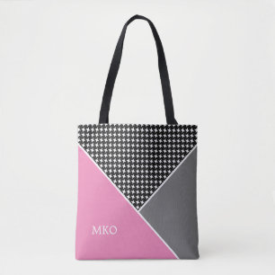 Farbblock Rosa und Grau Tasche