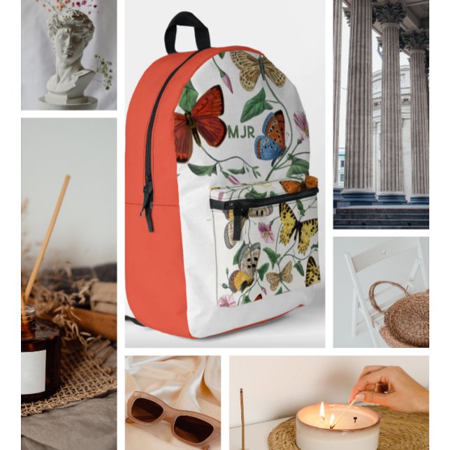 Farbblock Schmetterlinge Rosa - Rot Bedruckter Rucksack (Von Creator hochgeladen)