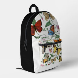 Farbblock Schmetterlinge schwarz Bedruckter Rucksack