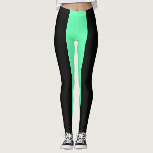 Farbblock Schwarz/Minze für Frauen Leggings
