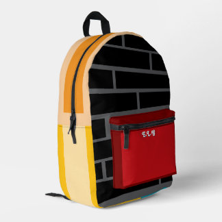 Farbblock Ziegelmuster Farbige Rückkehr zur Schule Bedruckter Rucksack