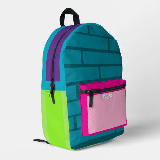 Farbblock Ziegelmuster Farbige Rückkehr zur Schule Bedruckter Rucksack