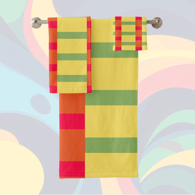 Farbblöcke 3 rot-grün badhandtuch set (Von Creator hochgeladen)